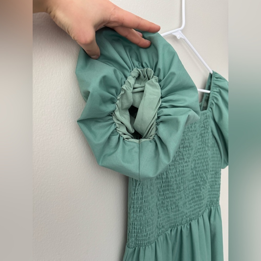 Summer long solid dress color green tube dress Size M - Picture 7 of 10